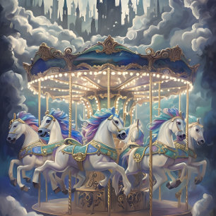  paarden Carrousel Decoupage papier. Tissuepapier