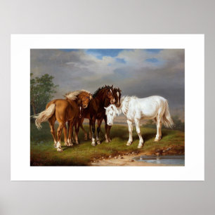 Paarden circa 1864 poster