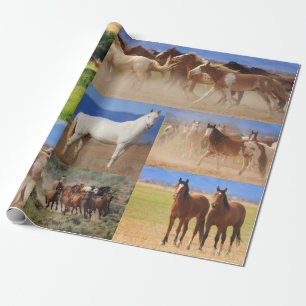 Paarden Collage Cadeaupapier