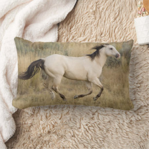 Paarden die door Prairie Grass lopen Kussen