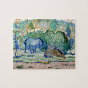 Paarden die grazen door Franz Marc,  Kunst Legpuzzel