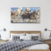 Paarden die in het water galmen canvas afdruk (Insitu (Slaapkamer))