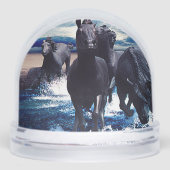 Paarden die in het water lopen sneeuwbol (Voorkant)