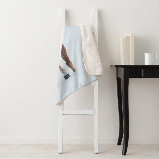 Paarden die in sneeuw lopen sherpa deken (In situ)