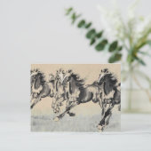 Paarden die lopen briefkaart (Staand voorkant)