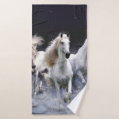 Paarden die lopen met kussens badhanddoek (Badhanddoek)