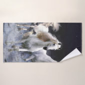 Paarden die lopen met kussens badhanddoek (Badhanddoek)