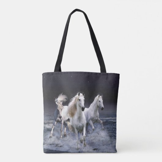 Paarden die lopen met kussens draagtas (Achterkant)