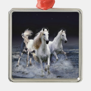 Paarden die lopen met kussens metalen ornament