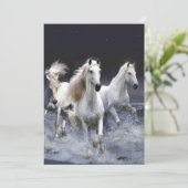 Paarden die lopen met kussens save the date (Staand voorkant)