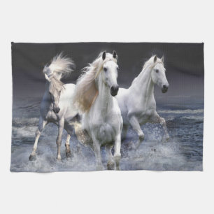 Paarden die lopen met kussens theedoek