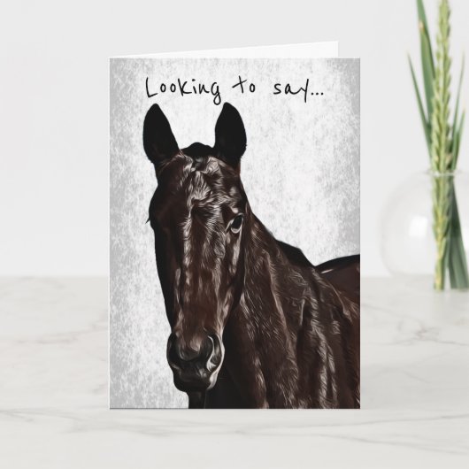 Paarden die naar je Birthday Kaart kijken (Voorkant)