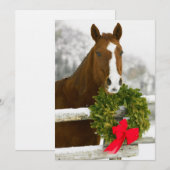 Paarden die over hek kijken kaart (Voorkant / Achterkant)