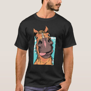 Paarden die tongen uit schimmeldieren kruipen t-shirt