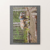 Paarden die zich in Bossen van Maine bevinden Legpuzzel (Verticaal)