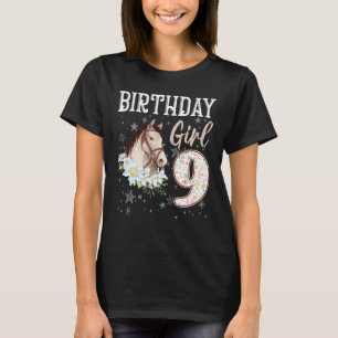 Paarden Dierenvrienden 9e verjaardag meisje overda T-shirt