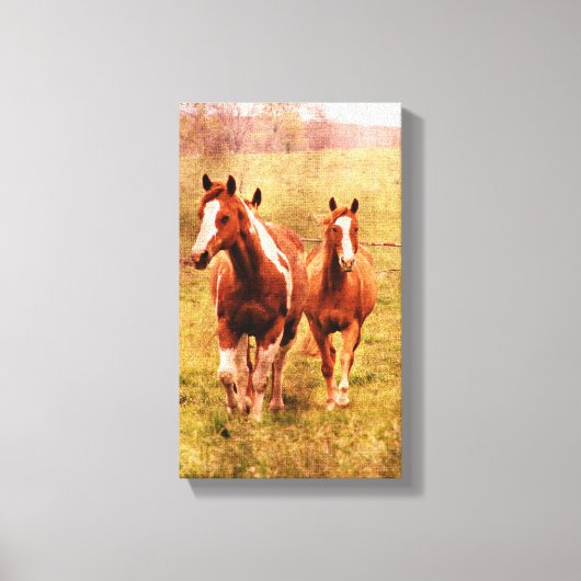 Paarden draaien canvas afdruk (Voorkant)