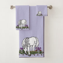 Paarden Eenhoorn door figdewdrop Bad Handdoek Set