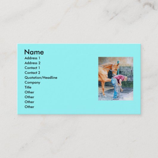 Paarden en aankomst visitekaartje (Voorkant)