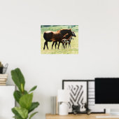 Paarden en Afbeelding van runderen Poster (Thuiskantoor)