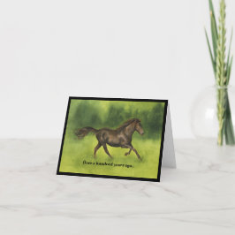 Paarden en auto's Gevouwen Wenskaart Kaart