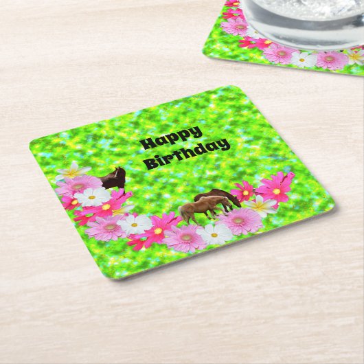 Paarden en bloemen, Onderzetters van papierdag (Schuin)