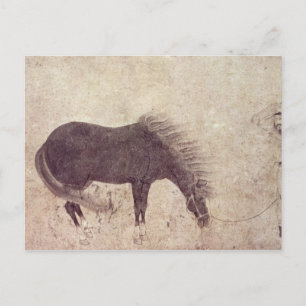 Paarden en bomen in de winter briefkaart