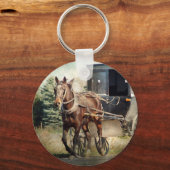 Paarden en buggy in Rural Iowa Sleutelhanger (Voorkant)