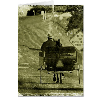 Paarden en Buggy Sepia Grunge
