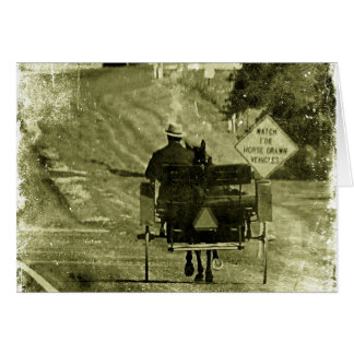 Paarden en Buggy Sepia Grunge