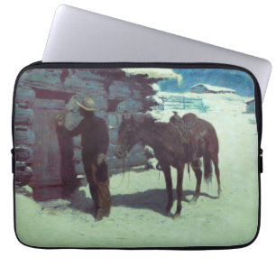 Paarden en cowboy Winter Snow Laptop Sleeve