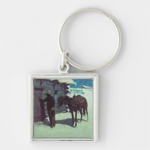 Paarden en cowboy Winter Snow Sleutelhanger