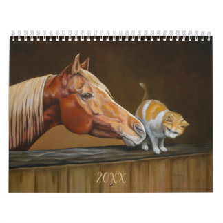 Paarden en dieren art. 2023 Gepersonaliseerd kalen Kalender