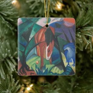Paarden en Eagle van Franz Marc,  Cubistische kuns Keramisch Ornament