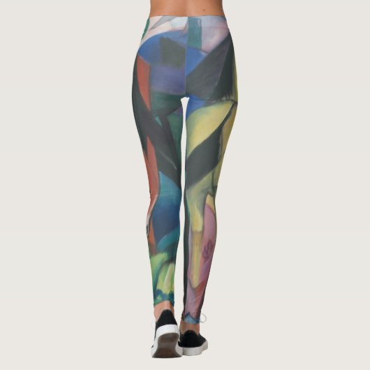 Paarden en Eagle van Franz Marc, Cubistische kuns Leggings (Achterkant)