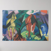 Paarden en Eagle van Franz Marc, Cubistische kuns Poster (Voorkant)