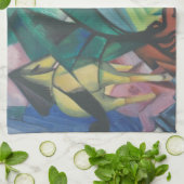 Paarden en Eagle van Franz Marc,  Cubistische kuns Theedoek (Gevouwen)