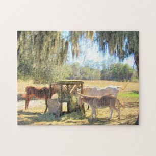 Paarden en een Donkey - Boerderij Life Series - Pu Legpuzzel