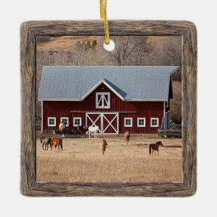Paarden en foto's van Barn Keramisch Ornament