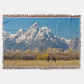 Paarden en Grand Tetons, machinehoofd Ranch Deken (Voorkant)