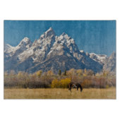 Paarden en Grand Tetons, machinehoofd Ranch Snijplank (Voorkant)