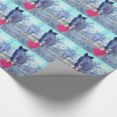 Paarden en hart cadeaupapier (Hoek)