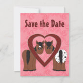 Paarden en hart opslaan Datum bekendmaking Save The Date (Voorkant)