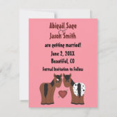 Paarden en hart opslaan Datum bekendmaking Save The Date (Achterkant)