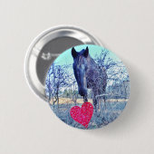 Paarden en hart ronde button 5,7 cm (Voorkant /achterkant)