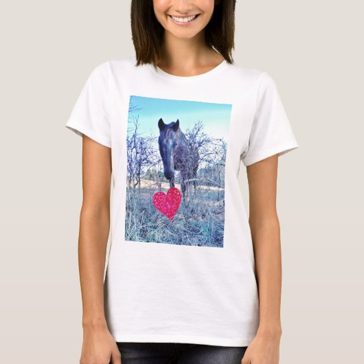 Paarden en hart t-shirt (Voorkant)