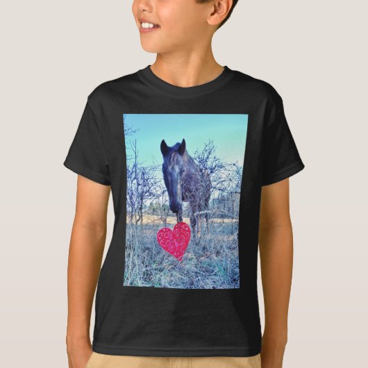 Paarden en hart t-shirt (Voorkant)