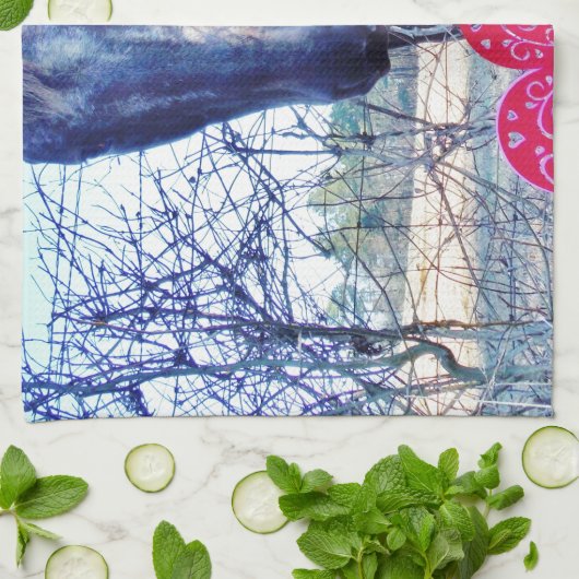 Paarden en hart theedoek (Gevouwen)