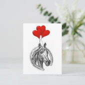 Paarden en harten briefkaart (Staand voorkant)