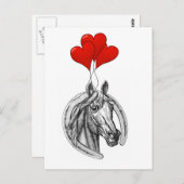 Paarden en harten briefkaart (Voorkant / Achterkant)